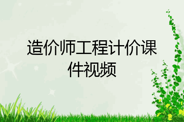 造价师工程计价课件视频