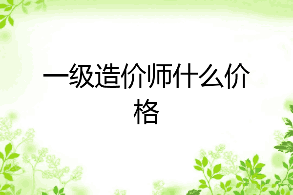 一级造价师什么价格