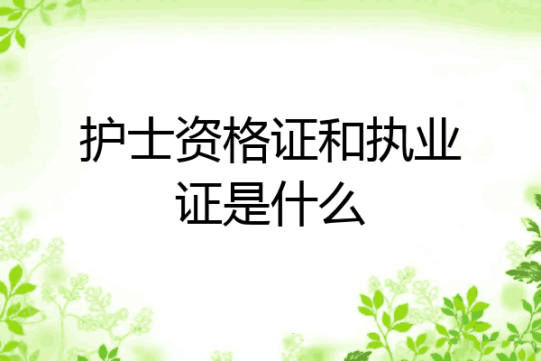 护士资格证和执业证是什么