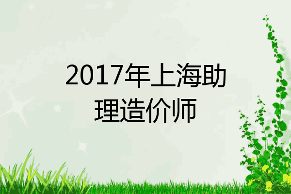 2017年上海助理造价师