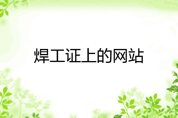 焊工证上的网站