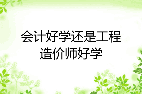 会计好学还是工程造价师好学