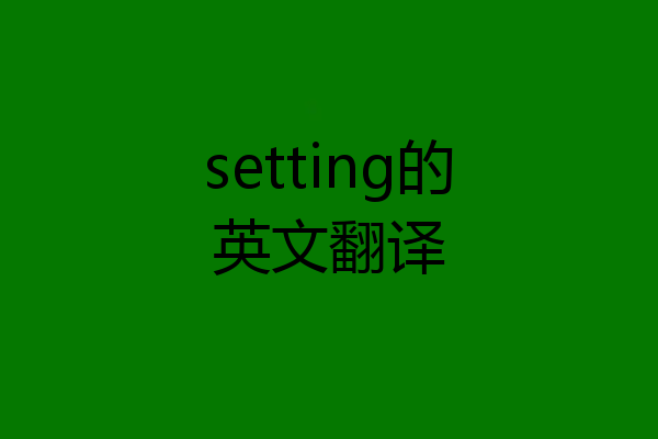 setting的英文翻译