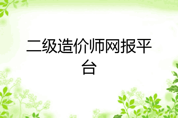 二级造价师网报平台