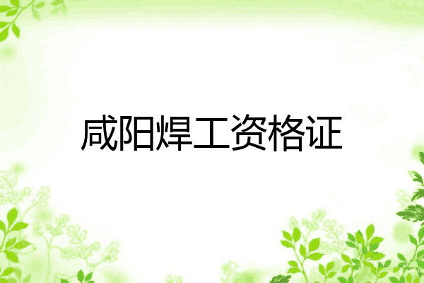 咸阳焊工资格证