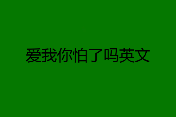 爱我你怕了吗英文