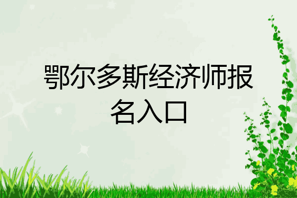 鄂尔多斯经济师报名入口
