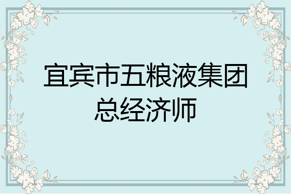 宜宾市五粮液集团总经济师