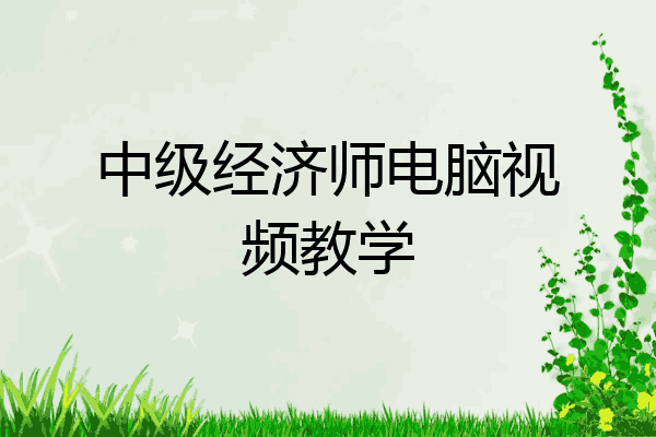 中级经济师电脑视频教学