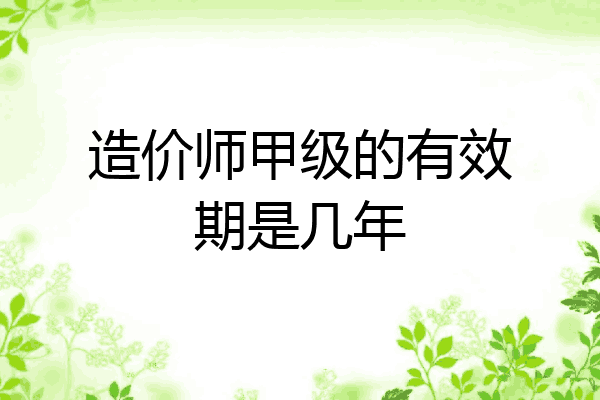 造价师甲级的有效期是几年