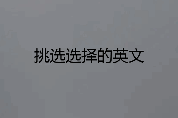 挑选选择的英文