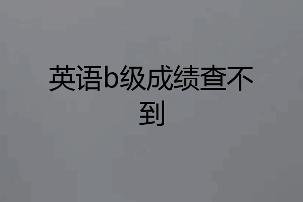 英语b级成绩查不到
