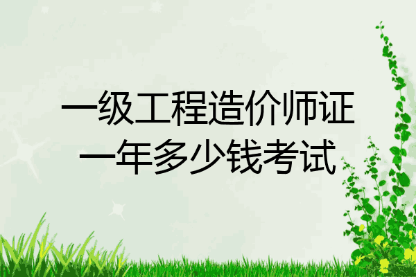 一级工程造价师证一年多少钱考试