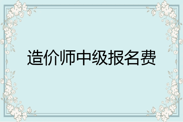 造价师中级报名费