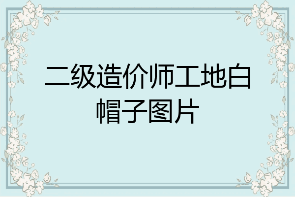 二级造价师工地白帽子图片