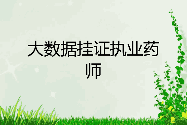 大数据挂证执业药师