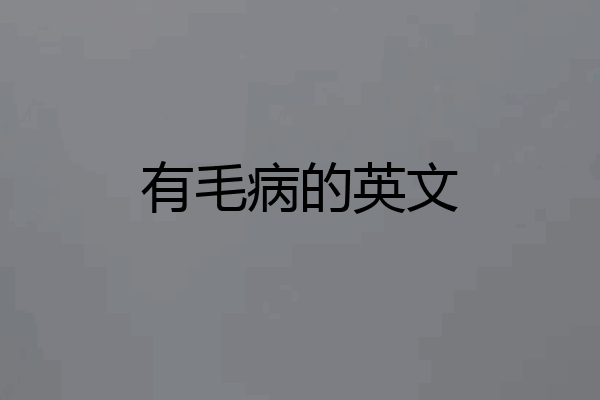 有毛病的英文