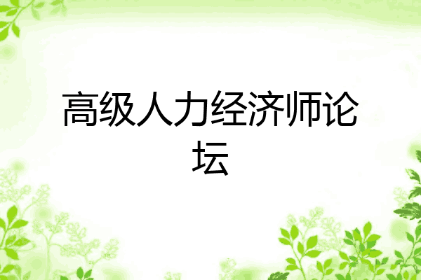 高级人力经济师论坛