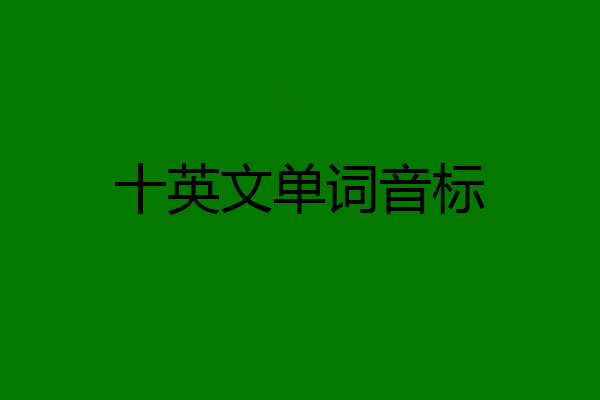 十英文单词音标
