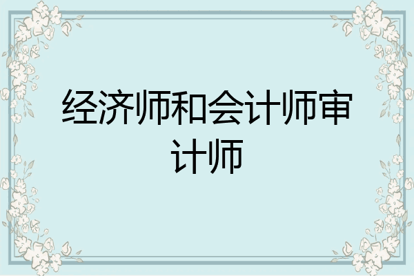 经济师和会计师审计师
