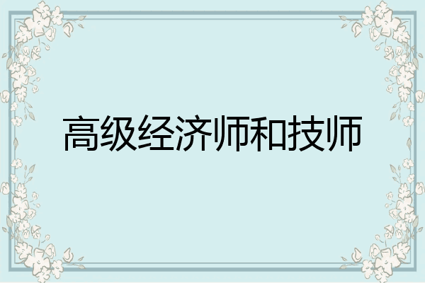 高级经济师和技师
