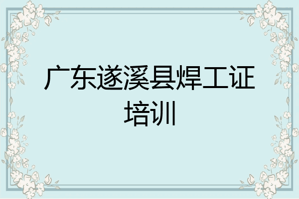 广东遂溪县焊工证培训