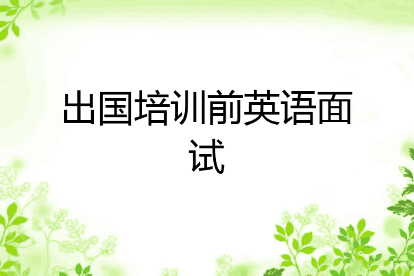 出国培训前英语面试