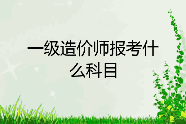 一级造价师报考什么科目