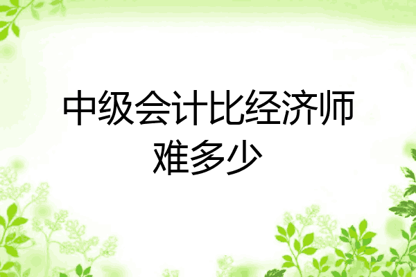 中级会计比经济师难多少