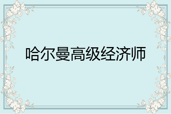 哈尔曼高级经济师
