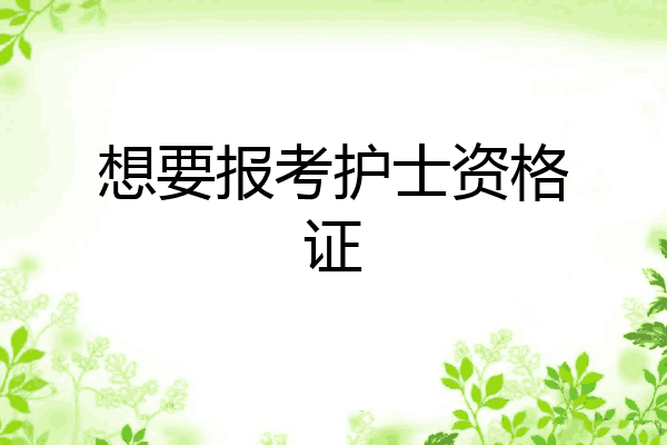 想要报考护士资格证