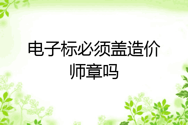 电子标必须盖造价师章吗