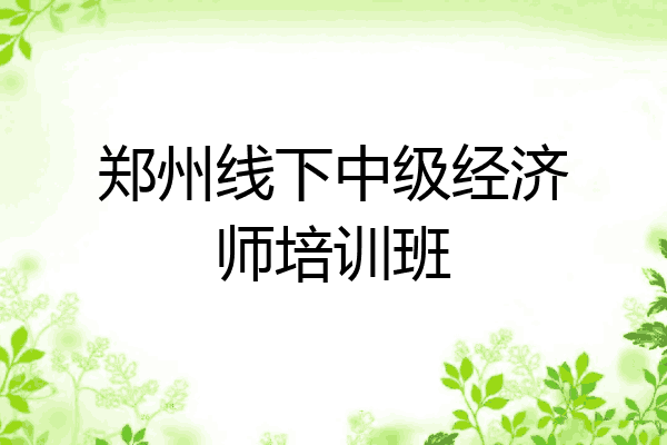 郑州线下中级经济师培训班