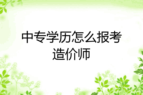中专学历怎么报考造价师