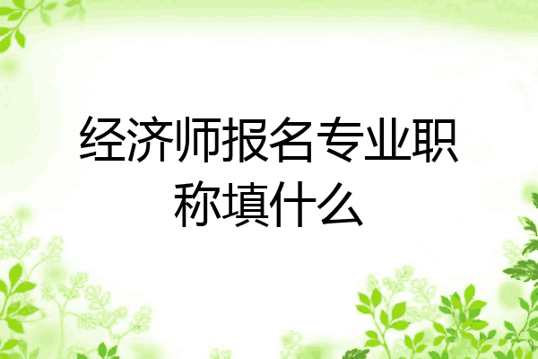 经济师报名专业职称填什么