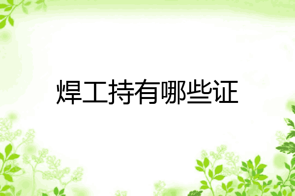焊工持有哪些证