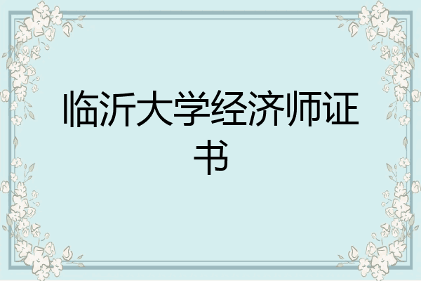 临沂大学经济师证书