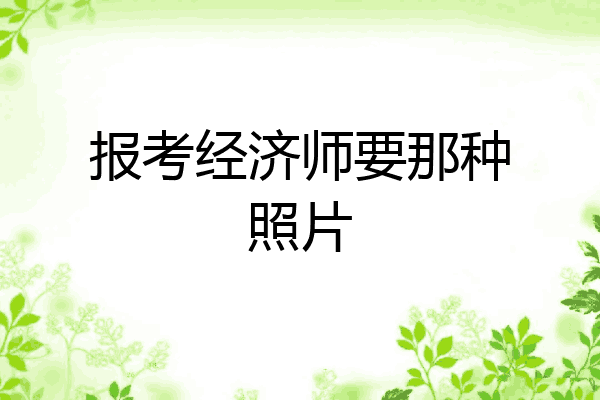 报考经济师要那种照片