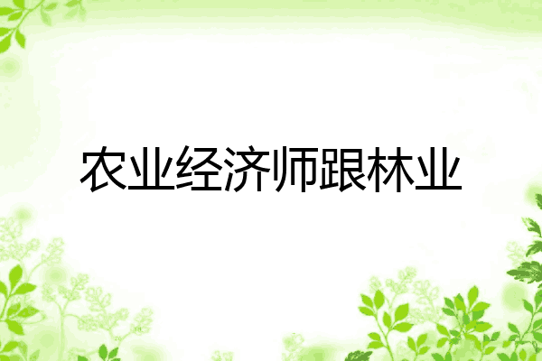 农业经济师跟林业