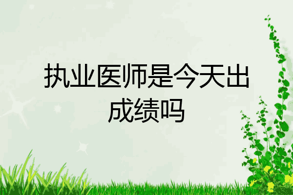 执业医师是今天出成绩吗