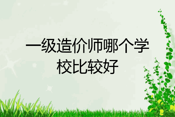一级造价师哪个学校比较好