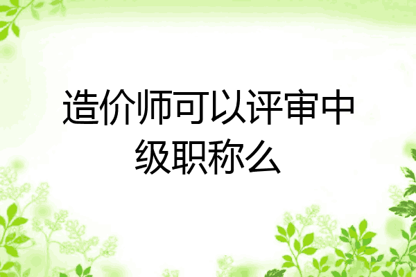 造价师可以评审中级职称么