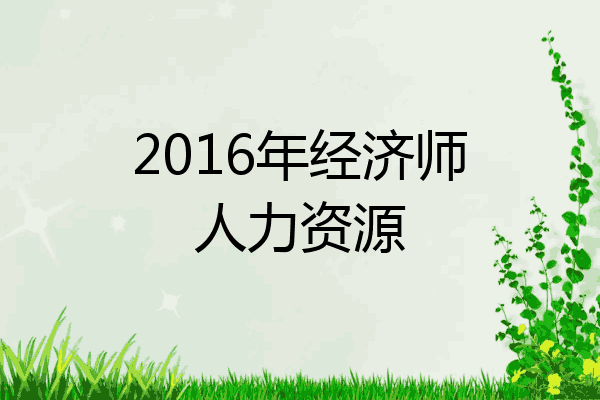 2016年经济师人力资源