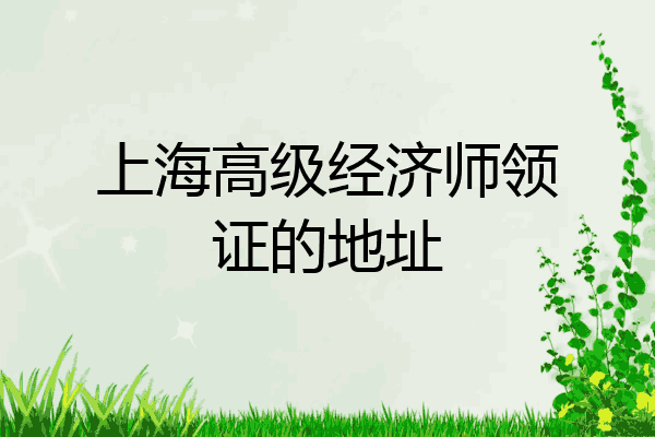上海高级经济师领证的地址