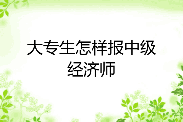 大专生怎样报中级经济师