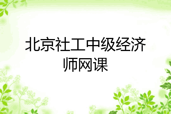 北京社工中级经济师网课