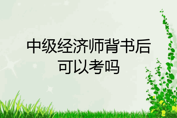 中级经济师背书后可以考吗