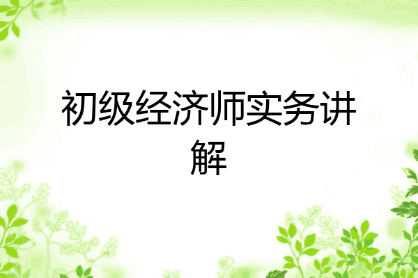初级经济师实务讲解