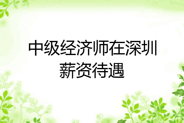 中级经济师在深圳薪资待遇