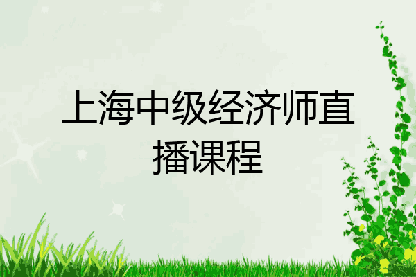 上海中级经济师直播课程